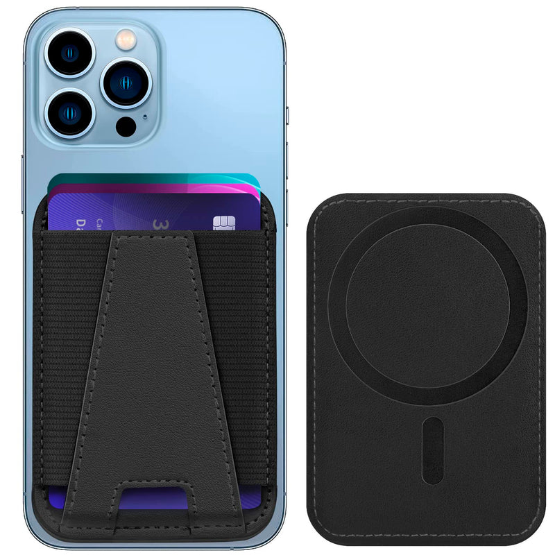Miroddi for MagSafe Wallet, Slim Leather Magnetic Phone Wallet Card Holder for iPhone 15/14/13/12 Series, Max 7 Cards, Enhanced Magnetic Strength, Black