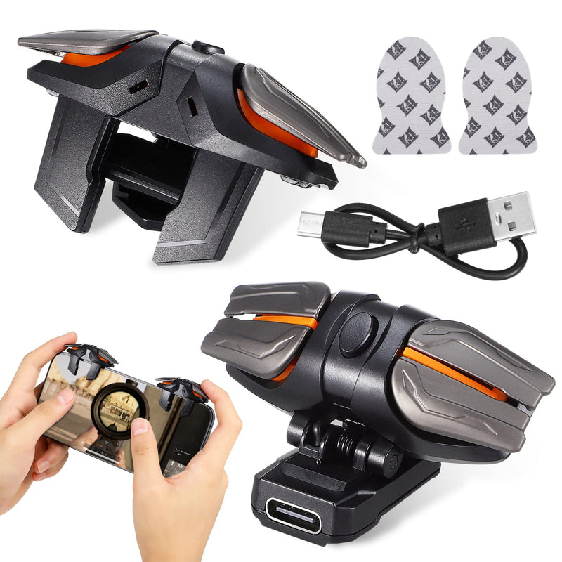 Fone Mobile Gaming Triggers - Cell Phone Game Controller with Aim & Fire Triggers Compatible with iPhone and Phone, 1 Pair with 2 Pcs Gaming Sleeves Shots Fired