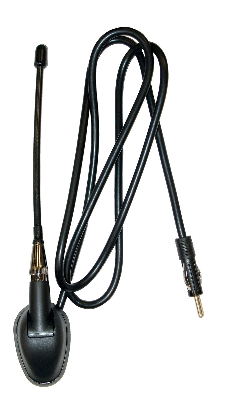 Jensen JAN139 Heavy-Duty 6" Universal Top or Side Mount Rubber Mast Antenna, Attached 39" Cable, 5.9" Mast, Rubber Gasket for Water Tight Mounting, Adjustable Mounting Base Pack of 1