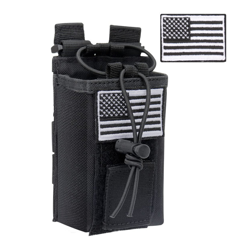 Tactical Radio Holder Case Molle Radio Holster Duty Belt Military Heavy Case Accessories Radios Pouch Holster Bag for Baofeng UV-5R UV-9R Two Way Radio Walkie Talkies Adjustable Storage 1Pack Black
