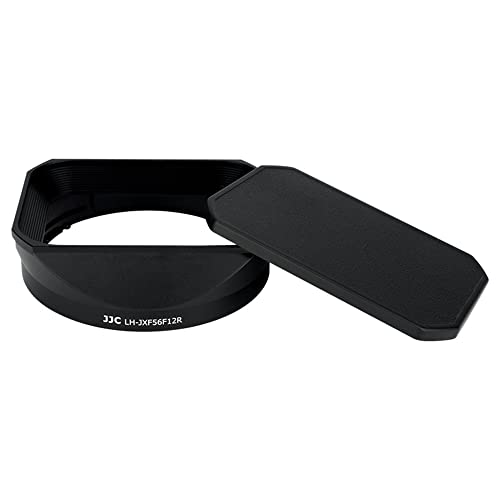 JJC Metal Square Lens Hood with a Hood Cap for Fujifilm XF 56mm F1.2 R WR Lens on Fuji X-T5 X-T4 X-T3 X-T2 X-E4 X-E3 X-E2 X-HS2 X-H2 X-H1 X-T30 II X-T30II X-T30 X-T20 X-T10 X-T200 X-T100 X-S10 Black