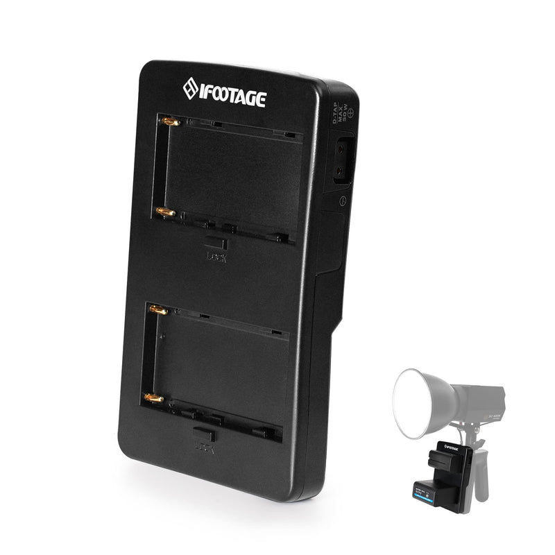 [AUSTRALIA] - IFOOTAGE NP-F Battery to V-Mount Battery Converter Adapter for IFOOTAGE 60DN Portable Video Light, NP-F970 Battery Adapter to V-Mount Battery Grip 