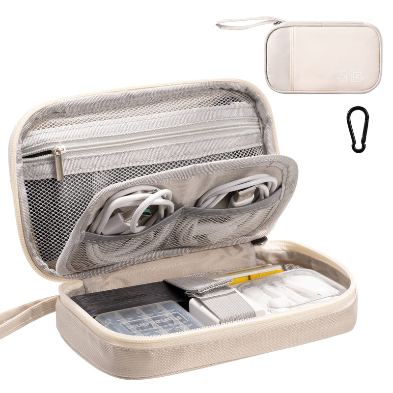 OrgaWise Electronics Organizer, Electronic Accessories Bag Storage Case Travel Waterproof Bag for Phones, Cables, Chargers (S2-Beige) S2-Beige