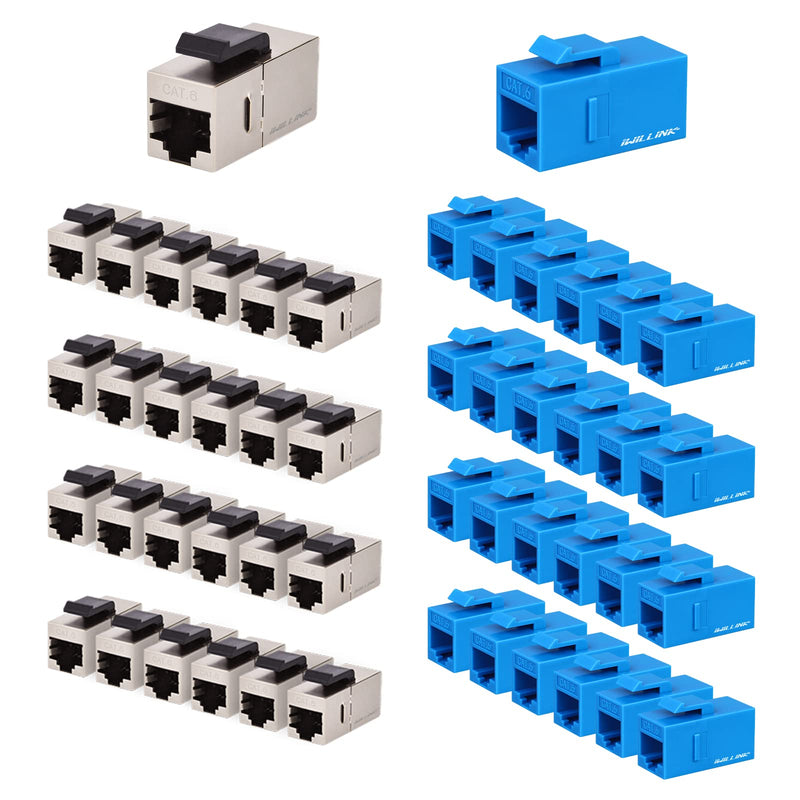 Iwillink (25 Pack) RJ45 Cat6 Shielded Coupler and 25-Pack RJ45 Cat6 Keystone Coupler