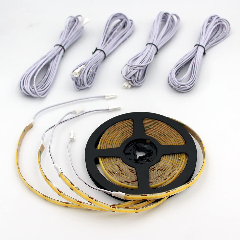 4 Pack Cuttable COB LED Strip Lights with 16.4ft Long Extension Cable Used for Indoor LED Stair Lights (40 inch, Warm White 3000K) 40 Inch
