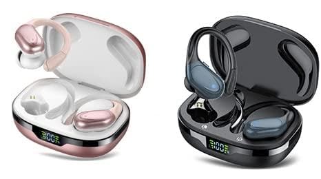 Ear buds Wireless Earbuds Bluetooth 5.3 Headphones 60hrs Playtime with Digital Display Sports Wireless Headphones with Earhook Deep Bass IPX7 Waterproof Over-Ear Earbuds for Android iOS Workout
