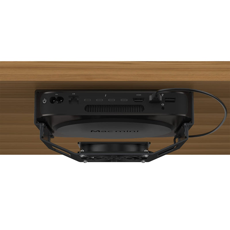 IFCASE Cooling Fan Mount for Mac mini 2010 to 2023 M2 (Black) | Behind Monitor, Under Desk, Wall Mount, VESA Holder, Anti-Scratch Pad Black