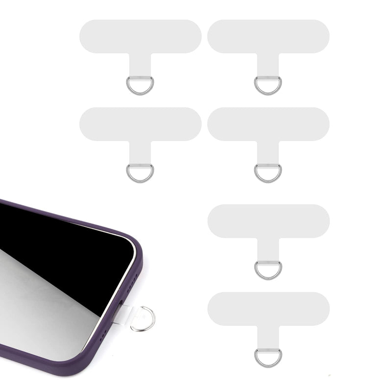 6pcs Phone Tether Tab, Transparent Crossbody Phone Strap Tether Tab Heavy Duty Multifuctional Phone Lanyard Patch Pad for iPhone Most Smartphones, Without Adhesive