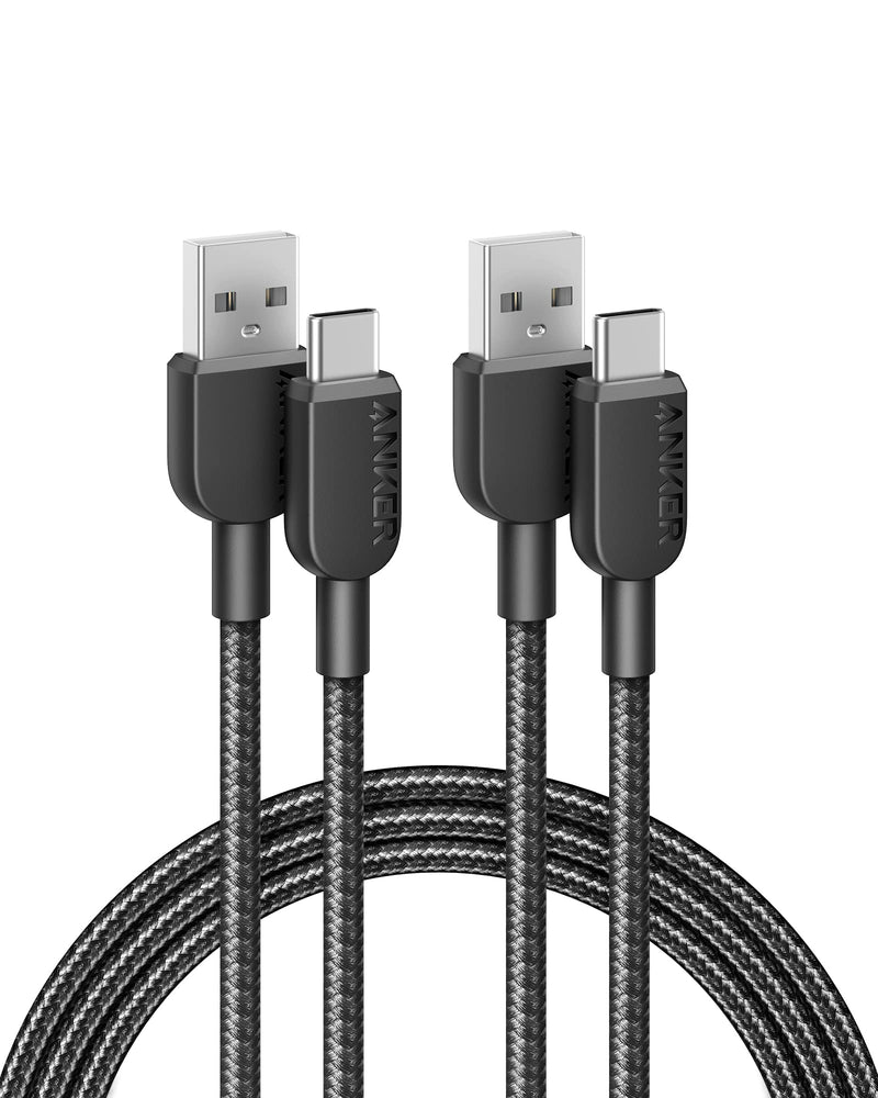 Anker USB C Charger Cable [2 Pack, 6ft], 310 Type C Charger Cable Fast Charging, Braided USB A to USB C Cable for Samsung Galaxy Note 10 Note 9/S10+ S10, LG V30 (USB 2.0, Black)