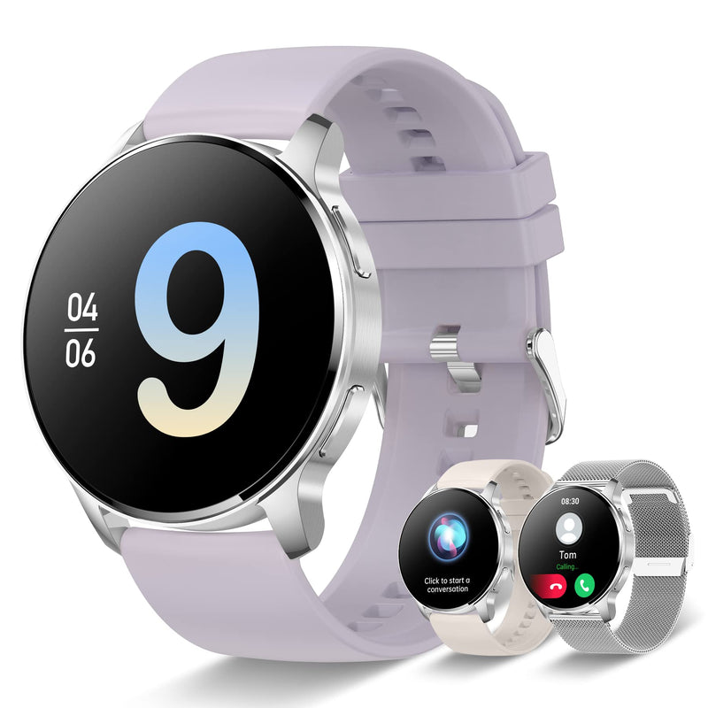 Smart Watch for Women (Answer/Make Call), Fitness Tracker for Android and iOS Phones Waterproof Smartwatch with 1.32" HD Full Touch Screen AI Voice Control Heart Rate Sleep Monitor Pedometer, Silver Silver-New