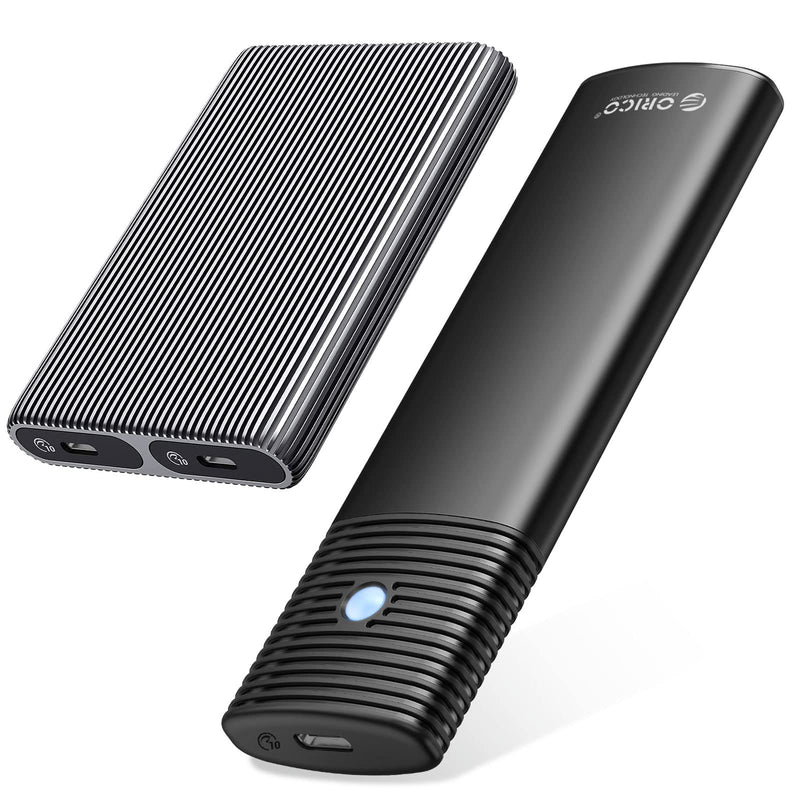 ORICO Dual M.2 NVMe SSD Enclosure, USB C to M2 Adapter for M Key PCIe 2230/2242/2260/2280 M.2 SSDs,Tool-Free Installation Aluminum M.2 Reader Support Trim and UASP up to 2x4TB