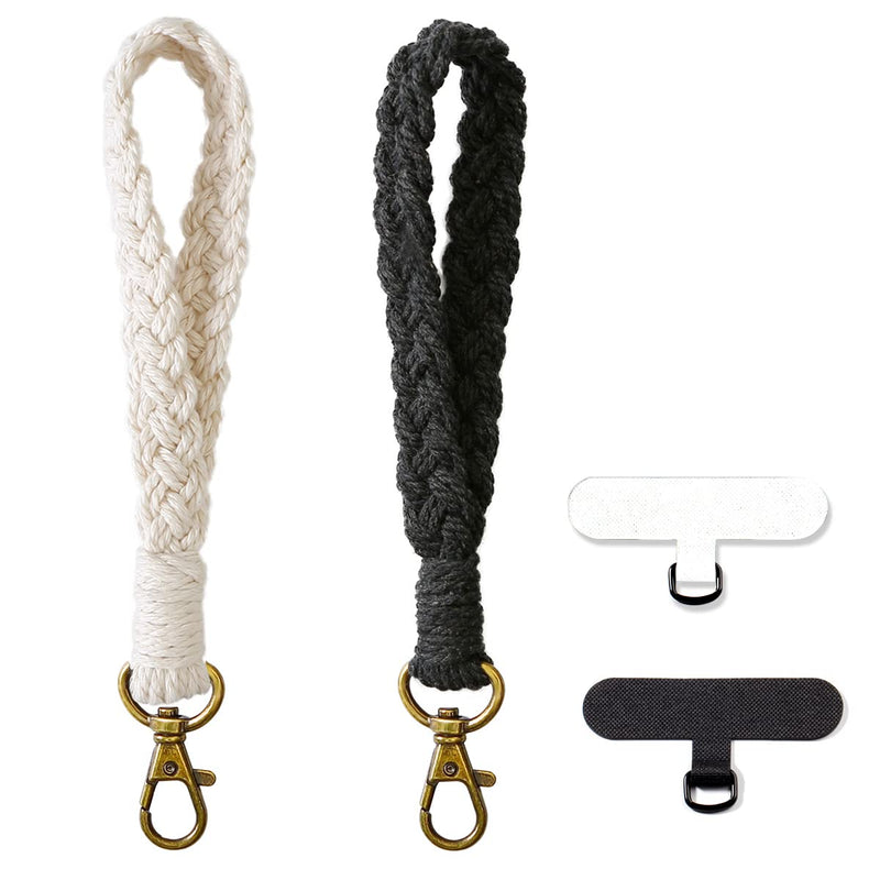 Boho Macrame Phone Wrist Strap, Cell Phone Lanyard with Tether Tab, Keychain Wristlet Charm, Anti-Loss Phone Chain Simple