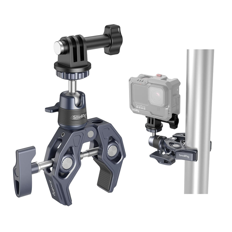 [AUSTRALIA] - SMALLRIG Camera Mount Clamp, Gopro Motorcycle and Bike Handlebar Mount Kit, Super Clamp for DSLR, Action Camera, Gopro, Insta360, LED Light, Monitor, Max Load 3.5KG 