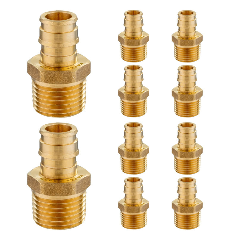 [AUSTRALIA] - 10 Pack PEX-A Fittings, 1/2"x 1/2" Expansion Male NPT Adapter, ASTM F1960 Male Threaded Adapter for A Tubing(PEX1960016) 1/2"x1/2" 10Pack 