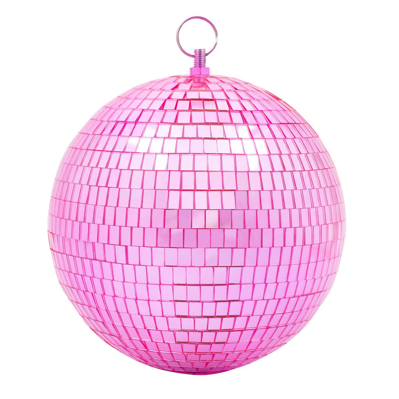 Mirror Disco Ball Decor with Hanging Ring 8" Large Pink Disco Ball Ornament for Disco Party Decorations,70s Theme Party, DJ, Wedding, Birthday,Christmas 8inch