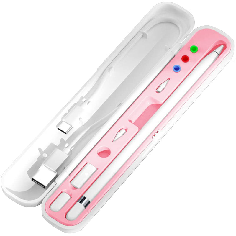YINVA Pencil Case for Apple Pencil 1st Generation/Apple Pencil 2nd Generation Case Holder, Pen Accessories Storage Case Box Cover Design for Apple iPad Pencil Accessories Tips(Pink) Pink