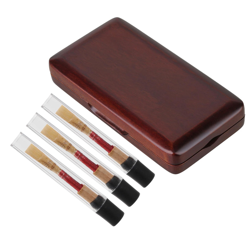 BQLZR Bamboo Oboe Reeds Replacement with Wooden Storage Box for Instrument Pack of 3