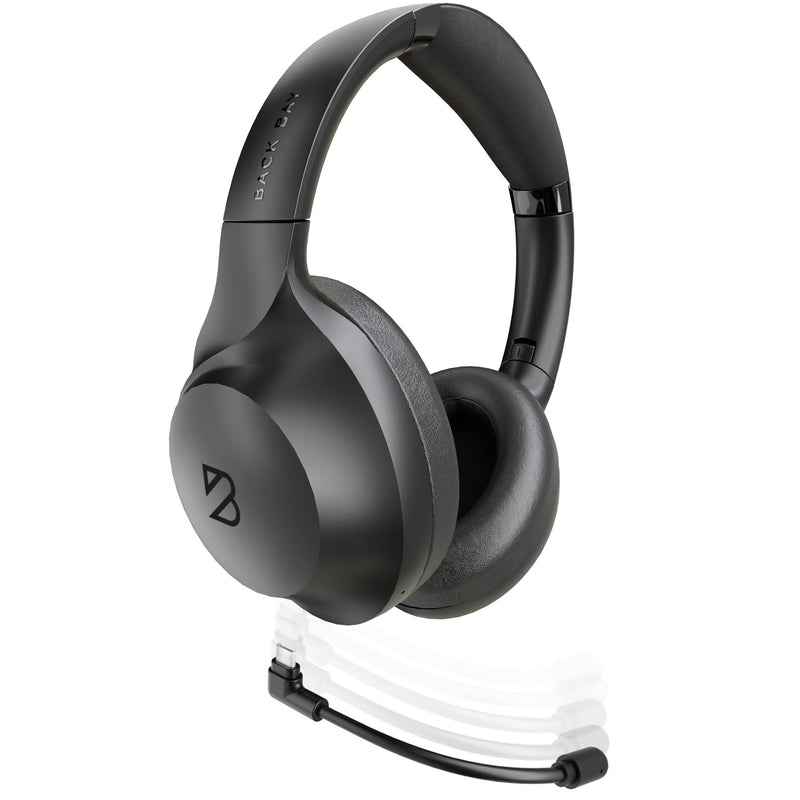 [AUSTRALIA] - ClearCall 70 - Bluetooth Headphones with Microphone for Work - Removable Boom Mic - Over Ear Office Wireless Headsets for Computer, Wireless Headphones Mic, Bluetooth Headset with Microphone for PC Black 