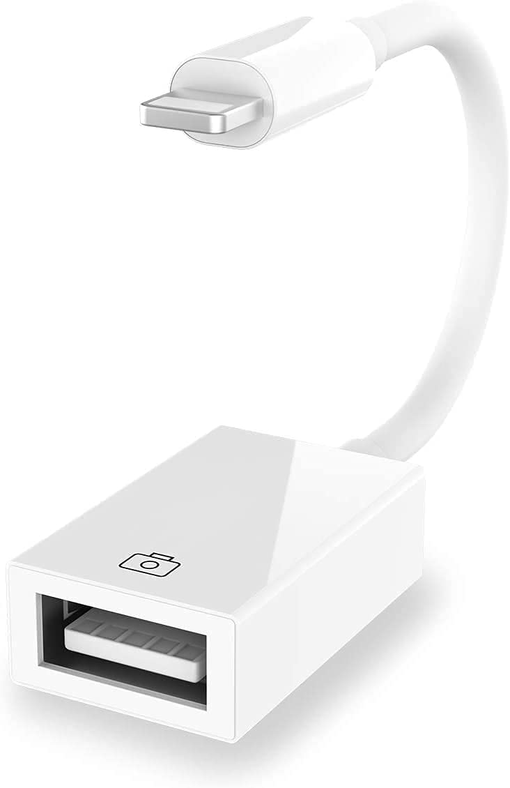【Apple MFi Certified】 Lightning to USB Camera Adapter for iPhone/iPad, Female USB 3.0 OTG Cable Adapter Support Connect Camera,USB Flash Drive,Card Reader,MIDI Keyboard, Mouse USB to Lightning