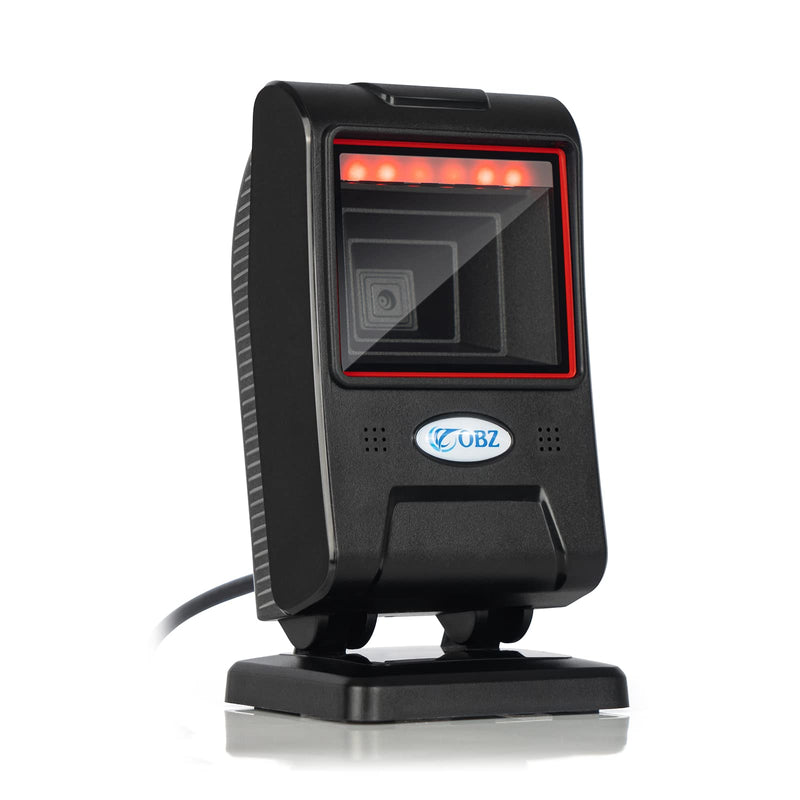 [AUSTRALIA] - OBZ Hands-Free Desktop Barcode Scanner,Omnidirectional 1D 2D QR Code Reader with Adjustable Scan Head,USB Wired Automatic Sensing Bar Code Scanner for PC,Android,POS,Linux,Warehouse,Retail,Supermarket USB black 