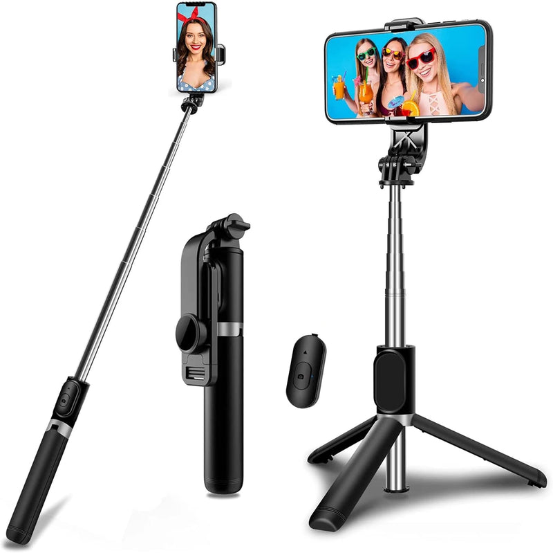 [AUSTRALIA] - Selfie Stick Tripod with Remote Phone Recording Stand, Travel Tripod for iPhone Cell Phones, Cellphone Filming Tripod Travel Necessories Gift for Men Women, Tripode para Celulares Tripie para Celular Selfie Stick Tripod 