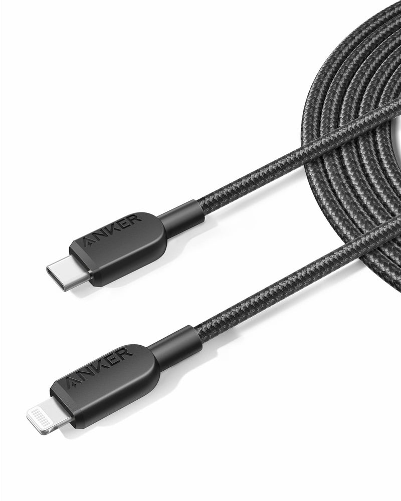 Anker USB C to Lightning Cable, 310 USB-C to Lightning Braided Cable(10ft, Black), MFi Certified, Fast Charging Cable for iPhone 14 Plus 14 14 Pro Max 13 13 Pro iPhone 12 (Charger Not Included) 10ft 1