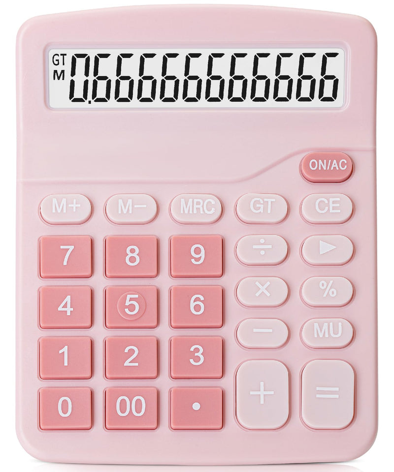Mr. Pen- Calculator, Pink, Calculators Large Display, Standard Function Calculator, 12-Digit, Calculators Desktop, Office Calculator, Desktop Calculator, Desk Calculator Large Display, Pink Calculator