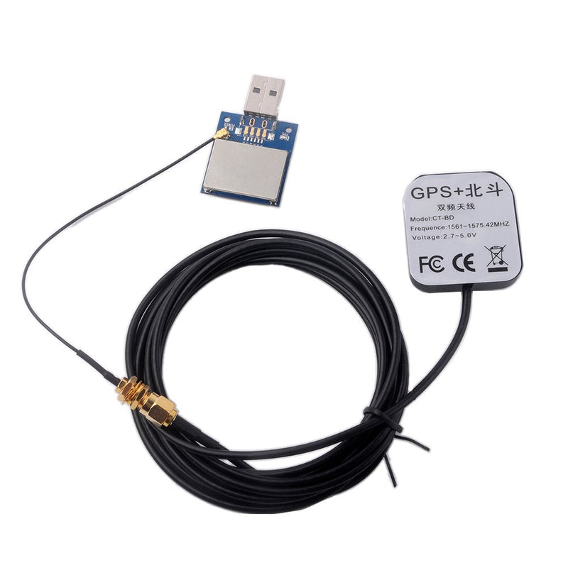 forM8N USB GPS Module 56 Channels Supports GPS GLONASS Beidou GPS Receiver with 28dB GPS Active Antenna (GPS Module with Antenna) GPS Module with Antenna