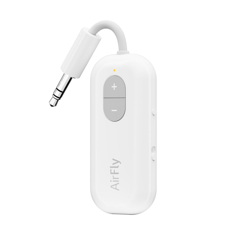 [AUSTRALIA] - Twelve South AirFly SE | Bluetooth Wireless Audio Transmitter Adapter for AirPods/Headphones, 20+ Hr Battery, Works with 3.5mm aux Jacks on Airplanes, TVs, Gym Equipment, and Travel White 