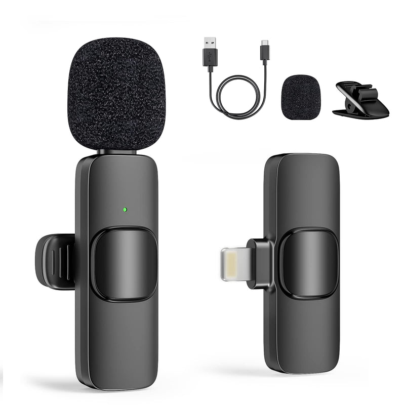 [AUSTRALIA] - Wireless Lavalier Microphone for iPad Mini Clip-on Microphone for iPhone Video Recording Denoise Omni Lav Lapel Mic for Interview/Youtube/Vlog/Live Streaming/Tiktok/Content Creator 