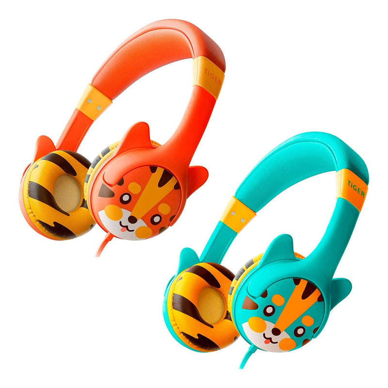 Kidrox Save 17% on Toddler Headphones for 2 + Year Old – Kids Headphones Wired for School, Infant Headphones for Girls, Headphones for Boys Orange and Turquoise Set