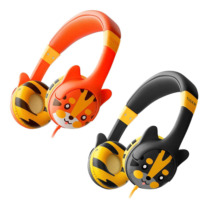 Kidrox Save Up to 19% on Toddler Headphones for 2 + Year Old – Kids Headphones Wired for School, Infant Headphones for Girls, Headphones for Boys Black & Orange Set