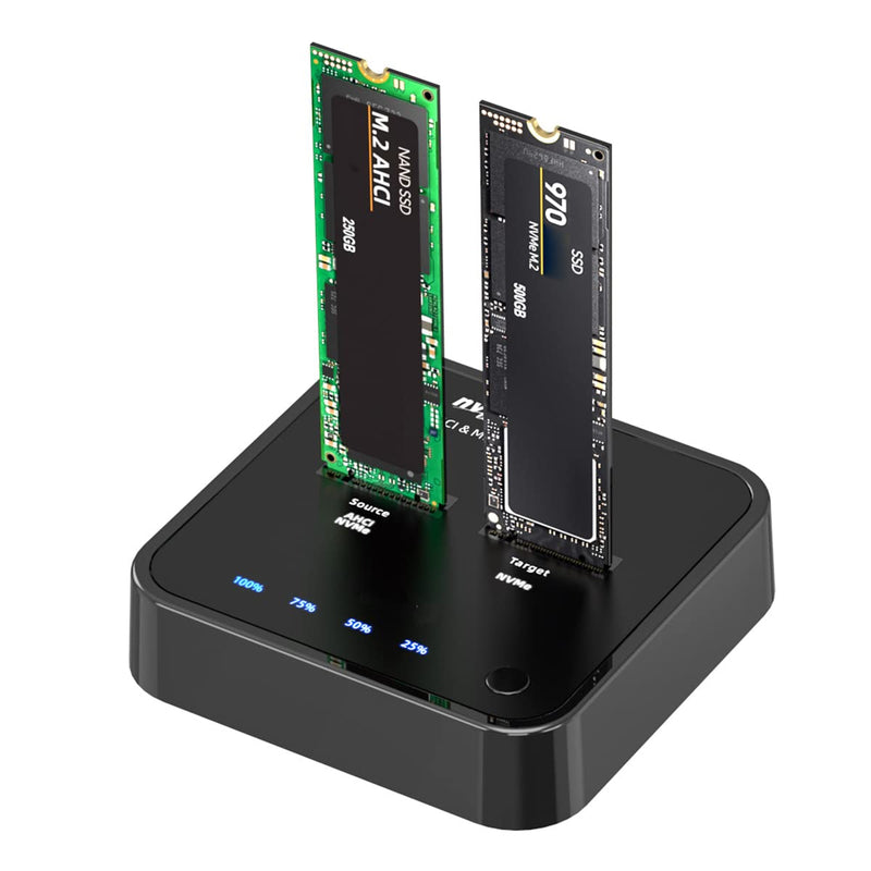 K3016P2 NVMe AHCI Cloner Duplicator, Dual Bay M.2 SSD Docking | 20Gbps, Offline Cloner and Copy Function, SSD Size 2230/2242/2260/2280