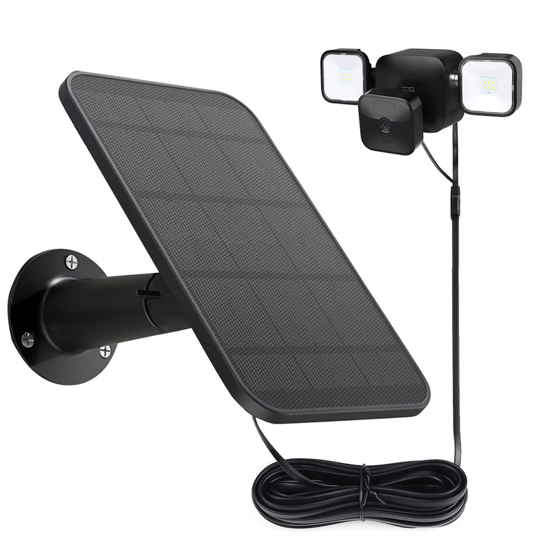 [AUSTRALIA] - Solar Panel for Blink Outdoor 4 /(3rd Gen) Floodlight + Blink Outdoor Camera,16.5Ft/5m Weatherproof Cable Power Your Blink Floodlight Camera Continuously (Floodlight & Camera NOT Included) 1 