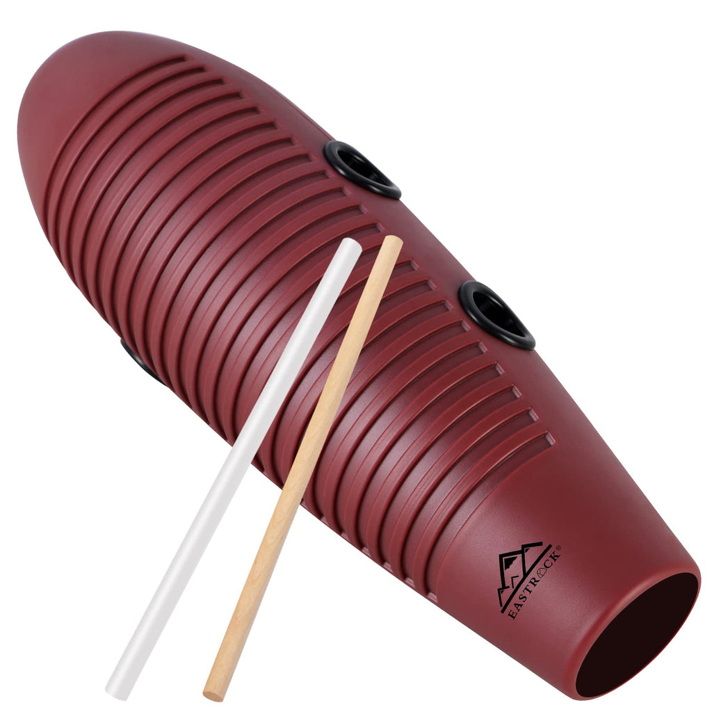 EASTROCK Guiro Instrument 3.9"x13" Fish Shaped Latin Percussion Instrument with 2 Scrapers Guiro Instrument Musical Training Tool for Beginners and Professional Band Accompaniment Large Redbrown