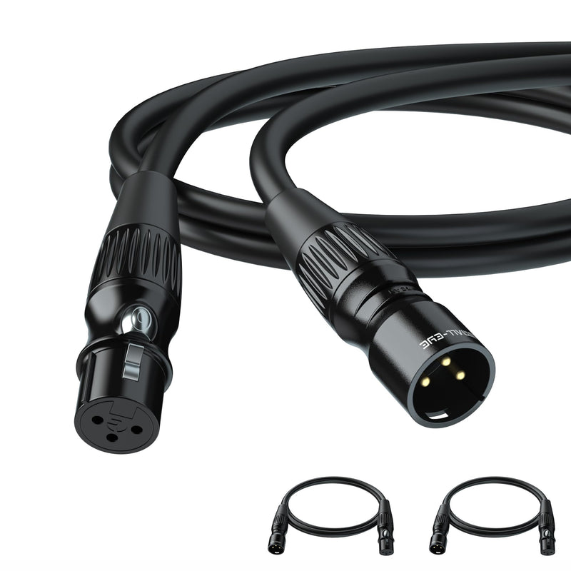 SMALL-EYE XLR Cables for Microphone 1FT 2 Pack, Hi-Fi Gold Plated 3-Pin Balanced Short Cable XLR Male to Female Patch Cord 2-Pack of 1 Feet