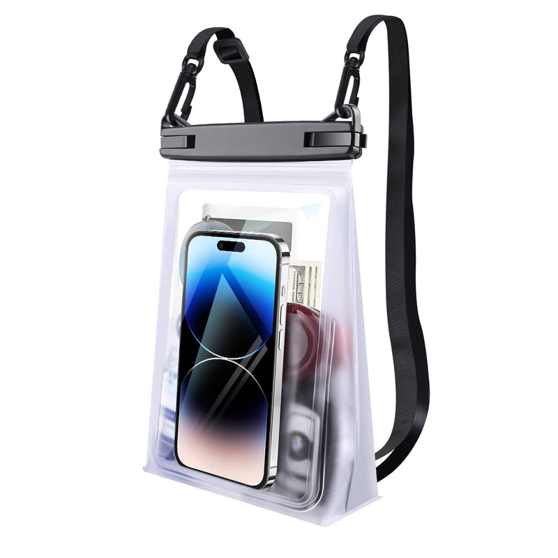 Large Floating Waterproof Phone Pouch [with Sealing Strip], Cell Phone Dry Bag for iPhone 15 14 13 12 11 Pro Max Galaxy S23 S22 All Phones, Universal Float Water Proof Bag for Beach Water Park White,up to 8.3"