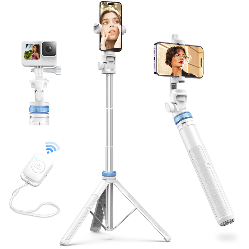 [AUSTRALIA] - [Newest] 62" Selfie Stick Tripod with Remote - Kaiess iPhone Tripod Stand, Wider Legs & Thicker Tube iPhone Tripod with Rotation Phone Holder Fit for iPhone 14 13 12 Pro Max/Samsung/Camera/GoPro 