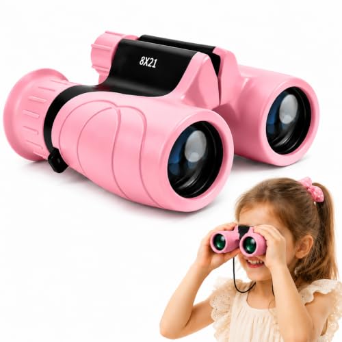 Binoculars for Kids 8x21 High-Resolution for Bird Watching Camping Pink