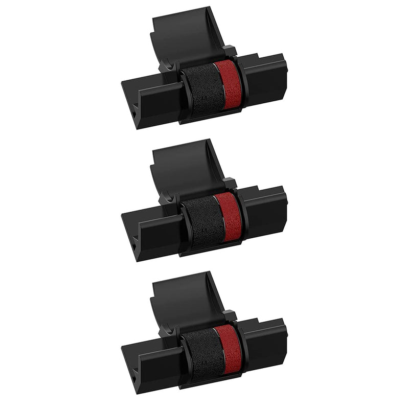 Compatible Calculator Ink Ribbon Replacement for IR-40T CP13 MP-12D PR42 Used with Casio HR-100TM HR-150TM HR-170RC, Sharp EL-1750V EL-1801V, Individually Sealed, Black/Red, 3 Pack
