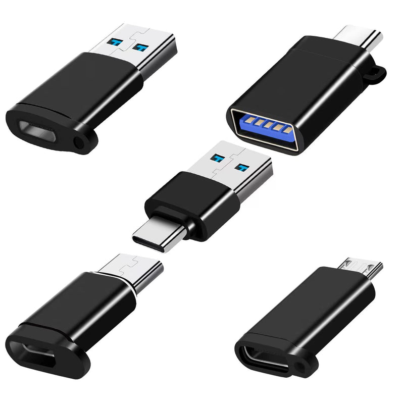[AUSTRALIA] - USB C Adapter (5 Pcs), USB C to USB Adapter，USB C to Micro USB Adapter, USB C Male to USB Male Adapter, Compatible with USB、Type C Devices (PC, MacBook Pro, Samsung Galaxy, etc.) 