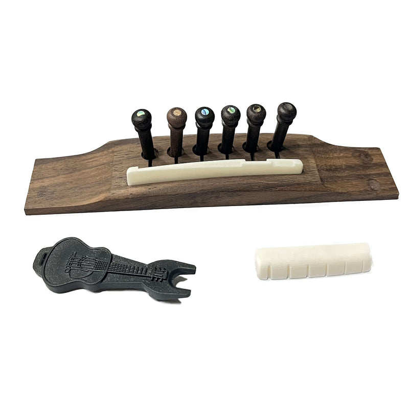 [AUSTRALIA] - 6 String Acoustic Guitar Bridge Bone Bridge Saddle and Nut, Rosewood Acoustic Guitar Bridge Pins with Bridge Pin Puller Remover, Acoustic Guitar Bridge Replacement Parts 