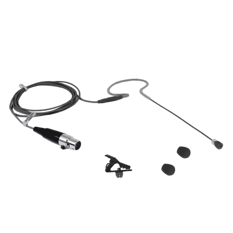 Mini Headset Microphone Replacement Earhook Headset Mic for Shure Wireless System (Black) Black