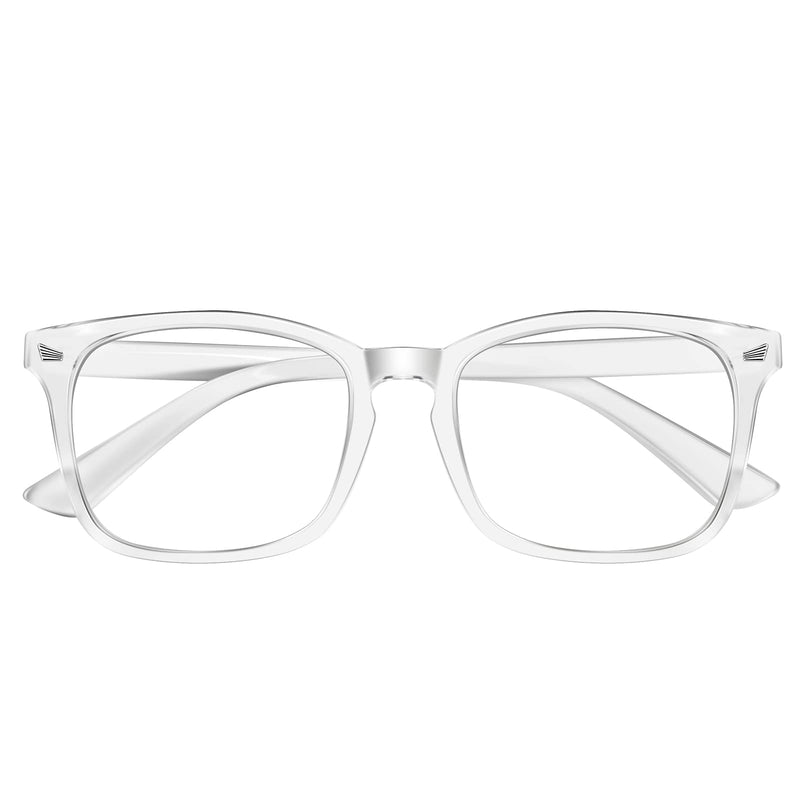 Reading Glasses for women Blue Light Blocking Glasses Filter UV Square Lightweight Readers Glasses for Men and Women Transparent 1.5 x