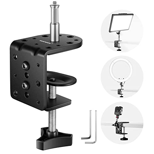 NEEWER Heavy Duty C Clamp with Mounting Column for Light Stand, ST-CCD1 1 Pack