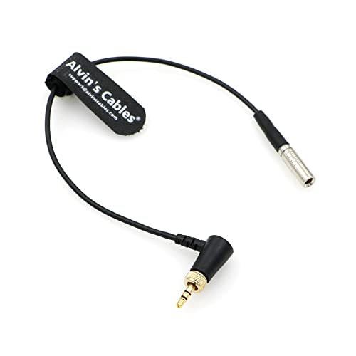 Alvin's Cables Timecode Cable for Canon R5C DIN 1.0/2.3 to Locking 3.5mm TRS 90 Degree Time Code Cord Compatible with Deity TC-1 easy-plug DIN to RA Lock 3.5mm