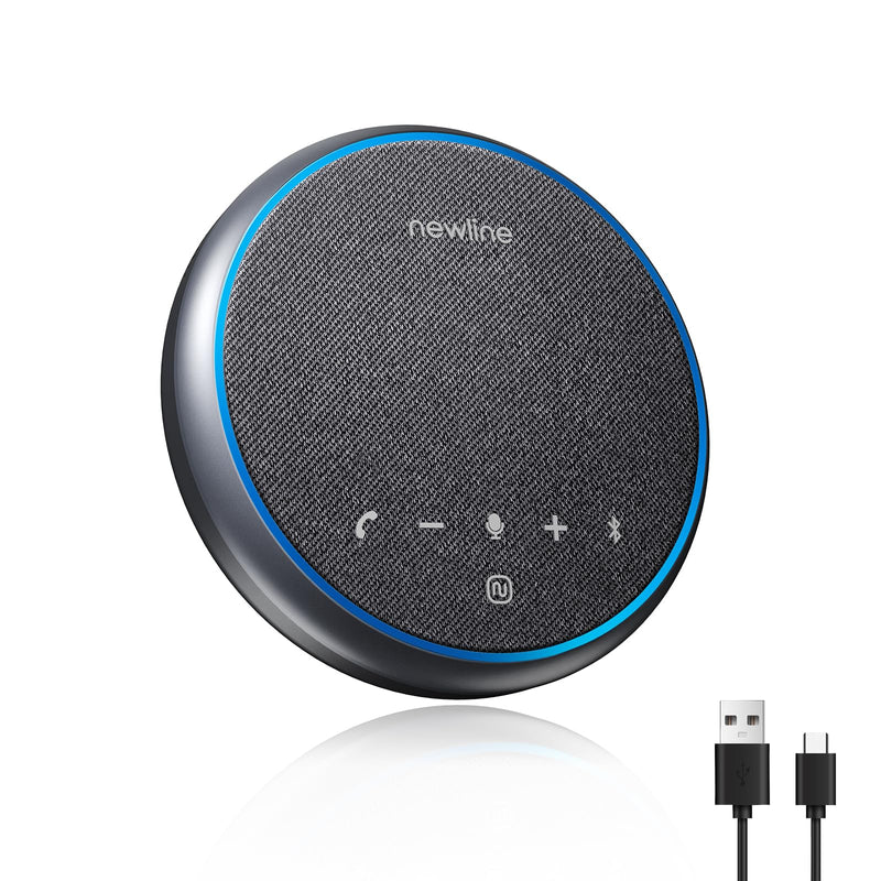 Conference Speaker and Microphone, Bluetooth Speakerphone, Noise Reduction, 360°Voice Pickup 43H Standby time, USB C Bluetooth Microphone Compatible with Zoom, Teams, Skype, Home Office