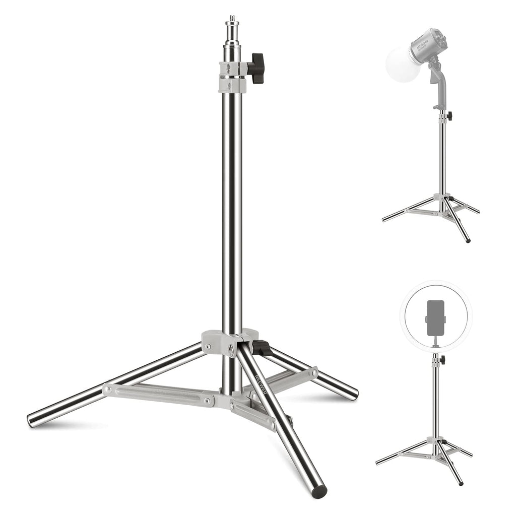 NEEWER 32"/80cm Photography Light Stand, Adjustable Stainless Steel Table Tripod Photography Stand with 1/4" Mounting Screw for Reflector Softbox LED Ring Light Umbrella, ST80SS