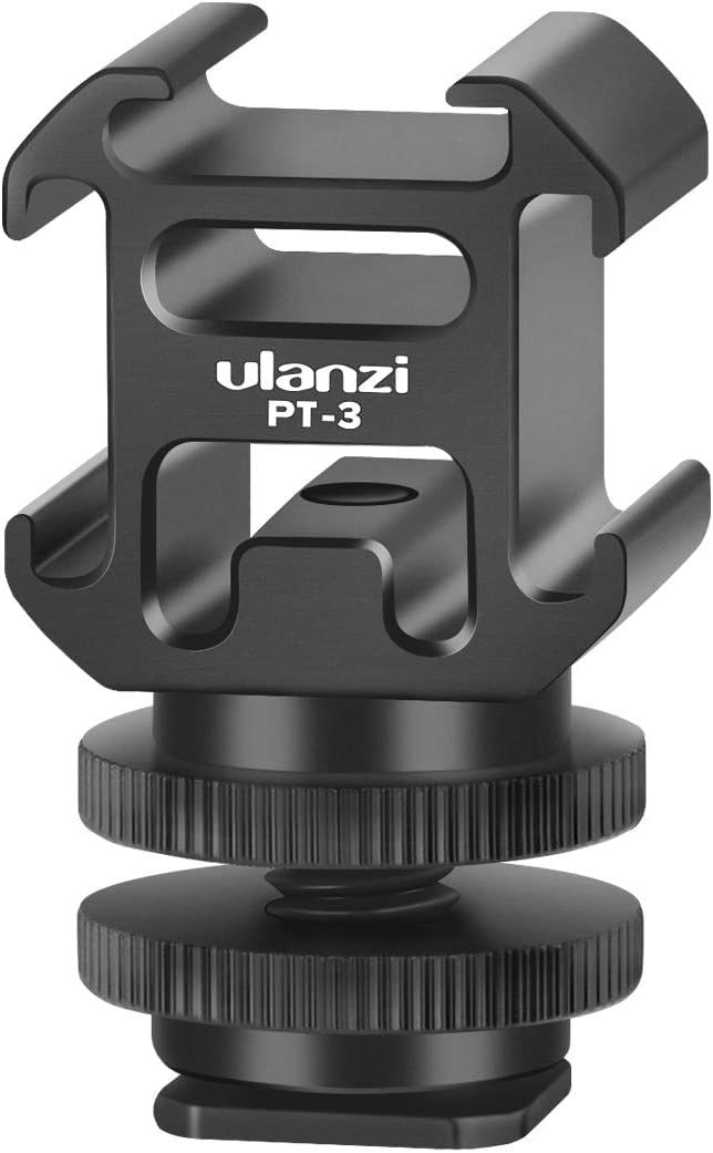 [AUSTRALIA] - Ulanzi PT-3 Aluminium Camera Hot Shoe Mount Adapter Video Accessory Triple Cold Shoe Bracket Lights, LED Monitors, Microphones, Audio Recorder & Studio Flash Video Camera 