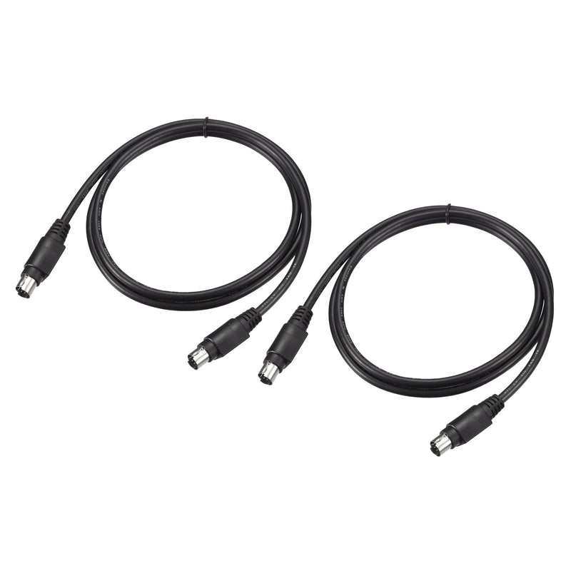 [AUSTRALIA] - MECCANIXITY PS/2 Mouse and Keyboard Extension Cable 6 Pin 3.28 Feet Male to Male for PC 2 Pcs Black 